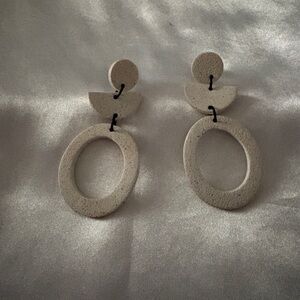 Elegant Cream Dangle Earrings